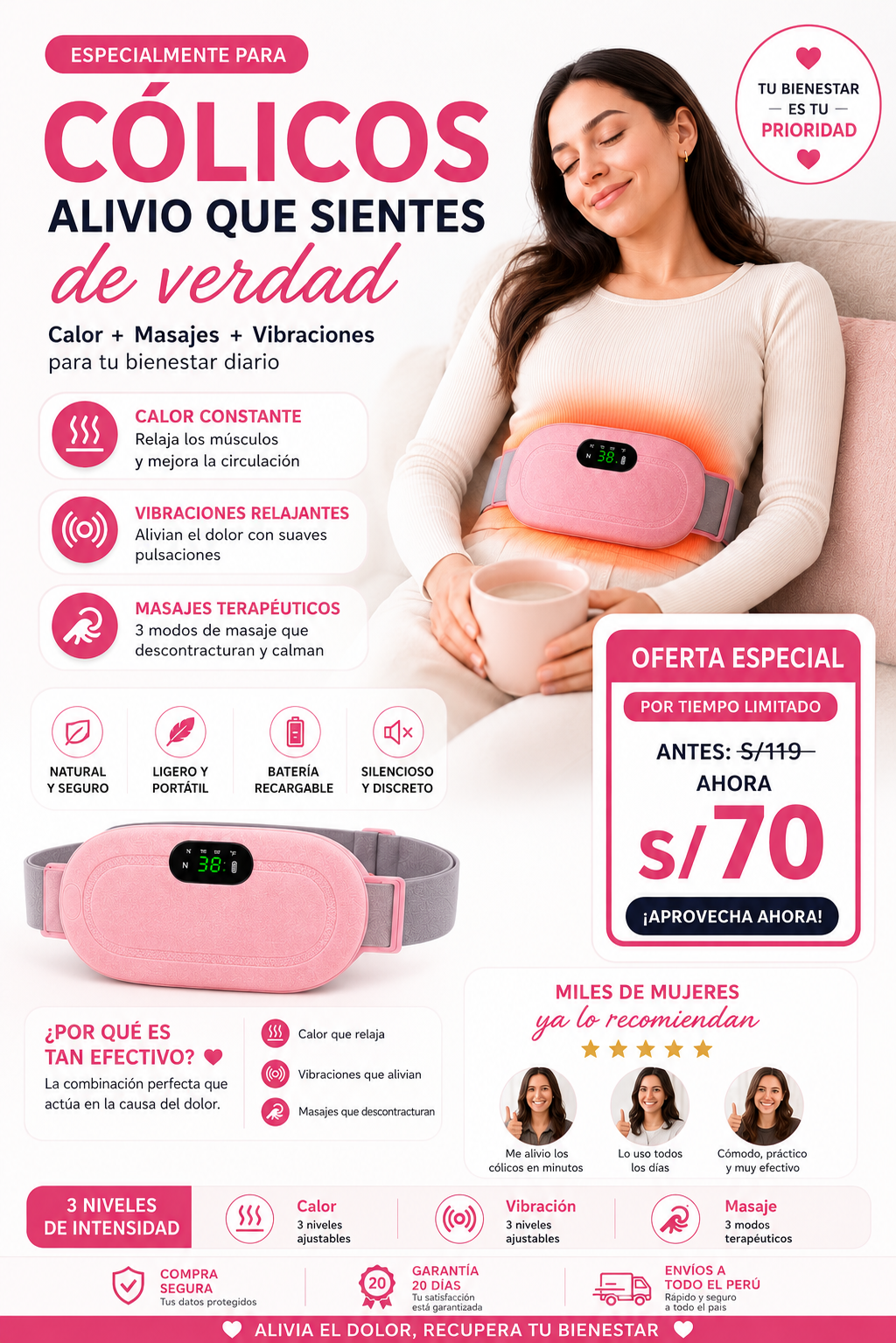 Cinturón Térmico para Cólicos 🔥 (Halyra™ HeatBelt Pro)